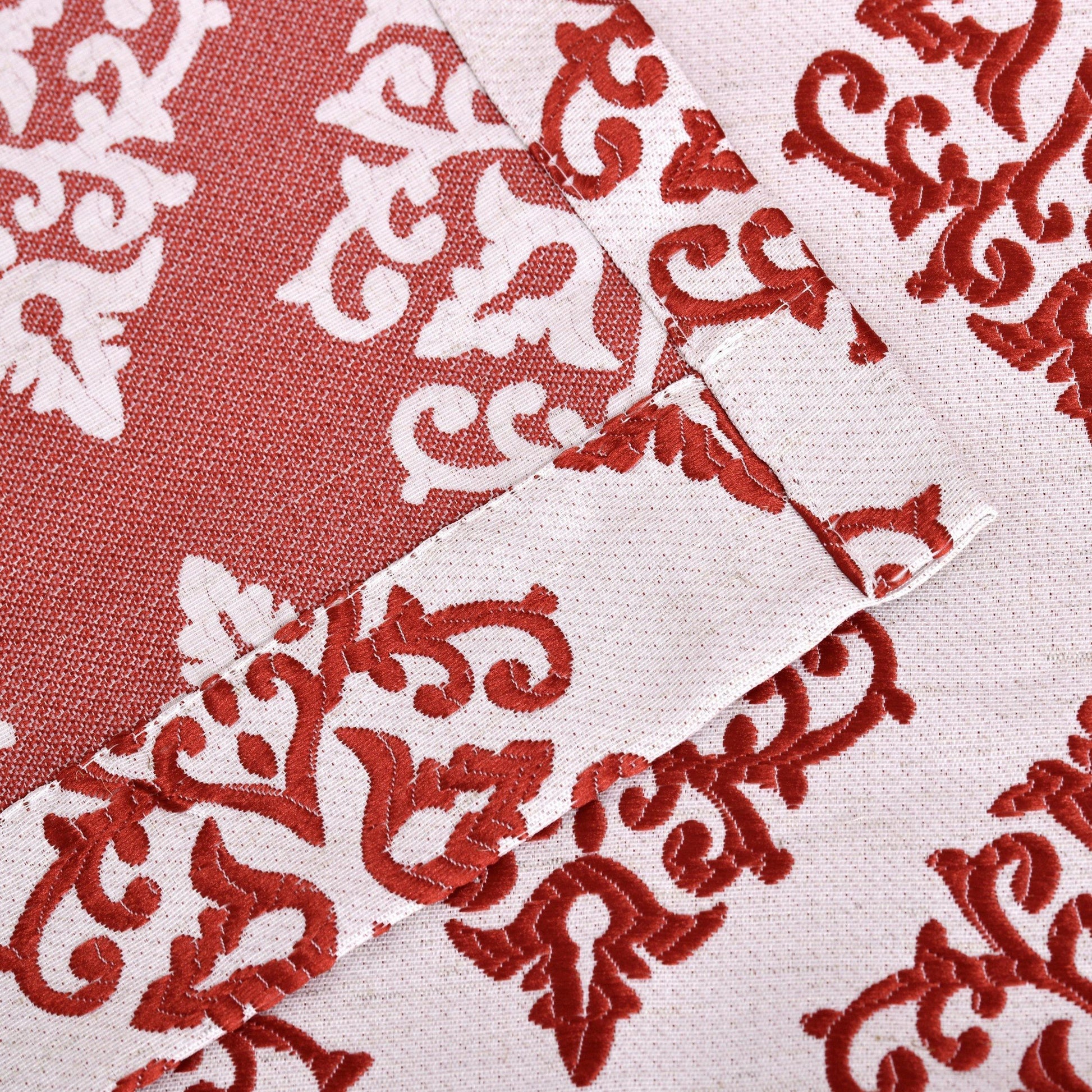 Venetian Damask Floral Jacquard Vintage Grommet Curtain Panel Set FredCo
