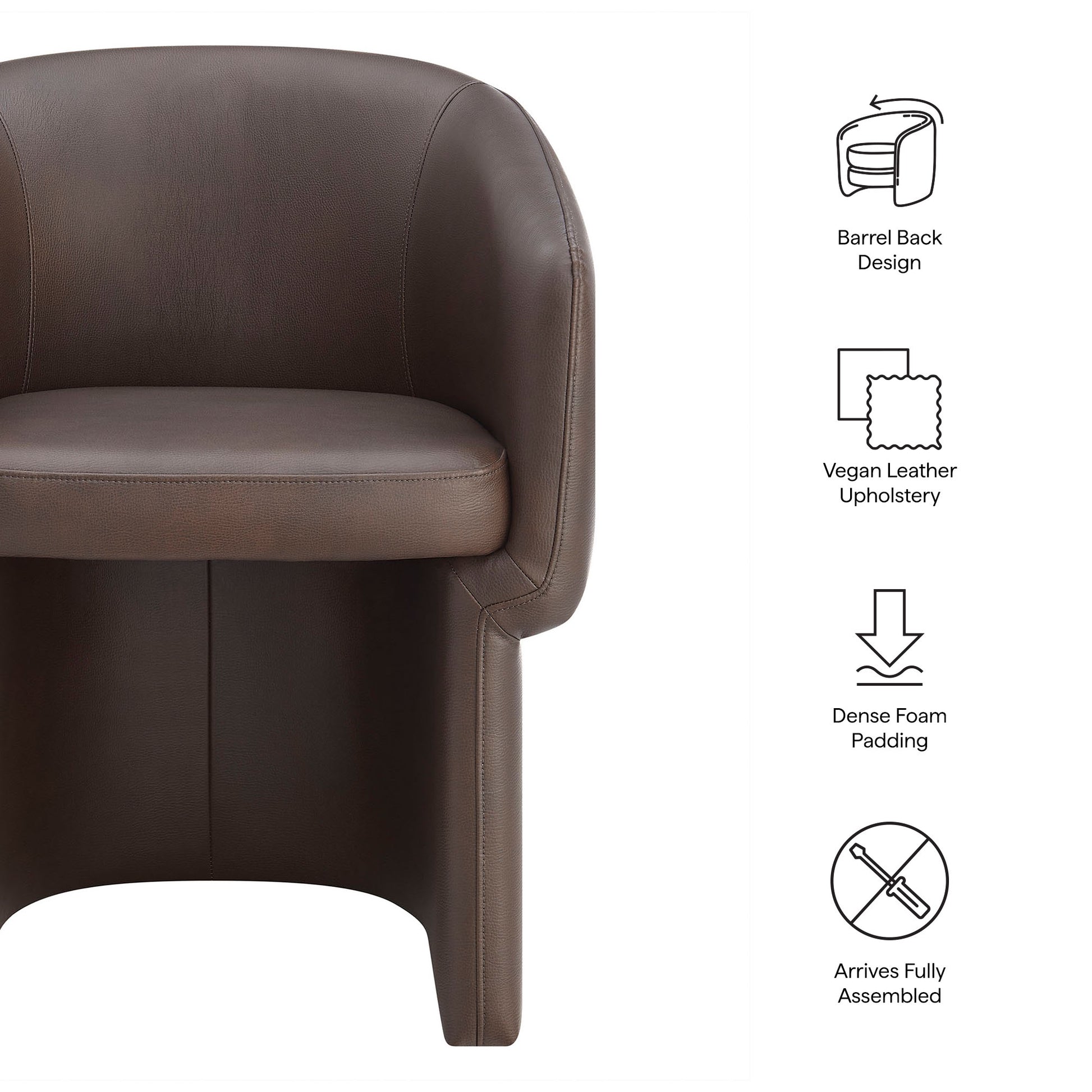 Verity Barrel Back Vegan Leather Dining Chair by Modway EEI-7383 FredCo