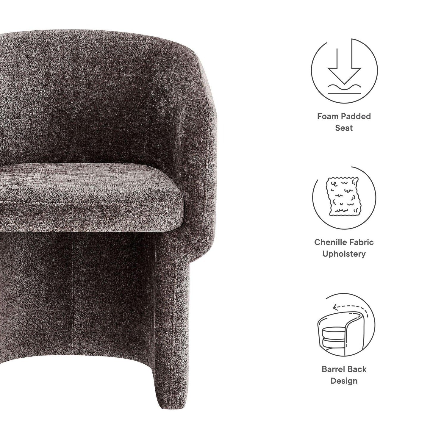 Verity Chenille Dining Armchair by Modway FredCo