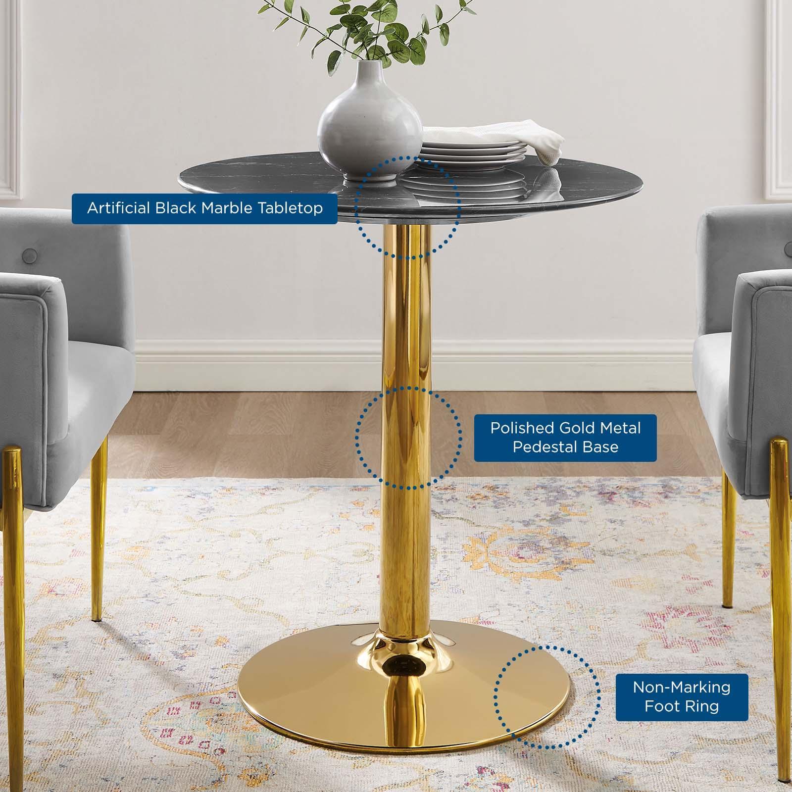 Verne 28" Artificial Marble Dining Table, EEI-4746 FredCo