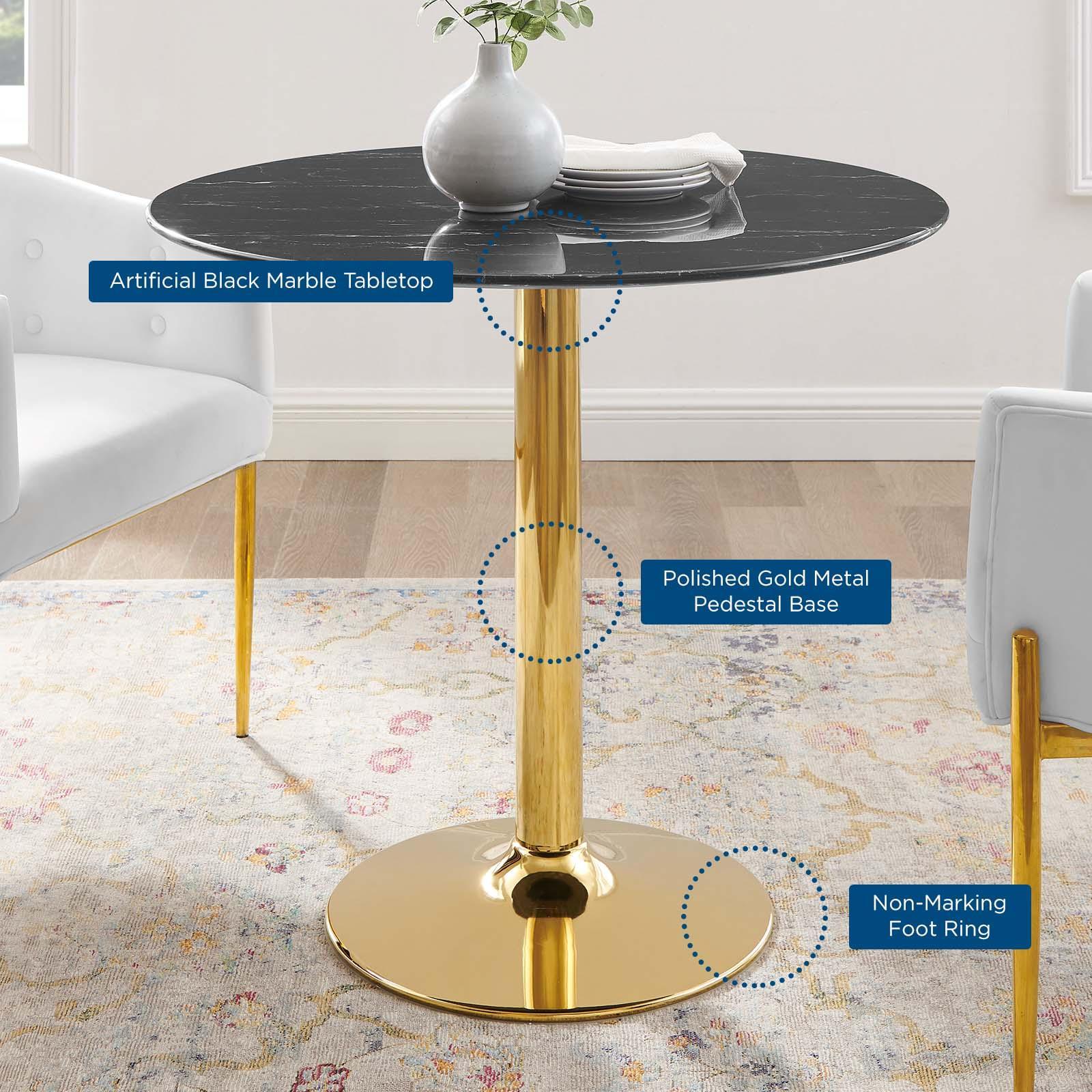 Verne 35" Artificial Marble Dining Table, EEI-4747 FredCo