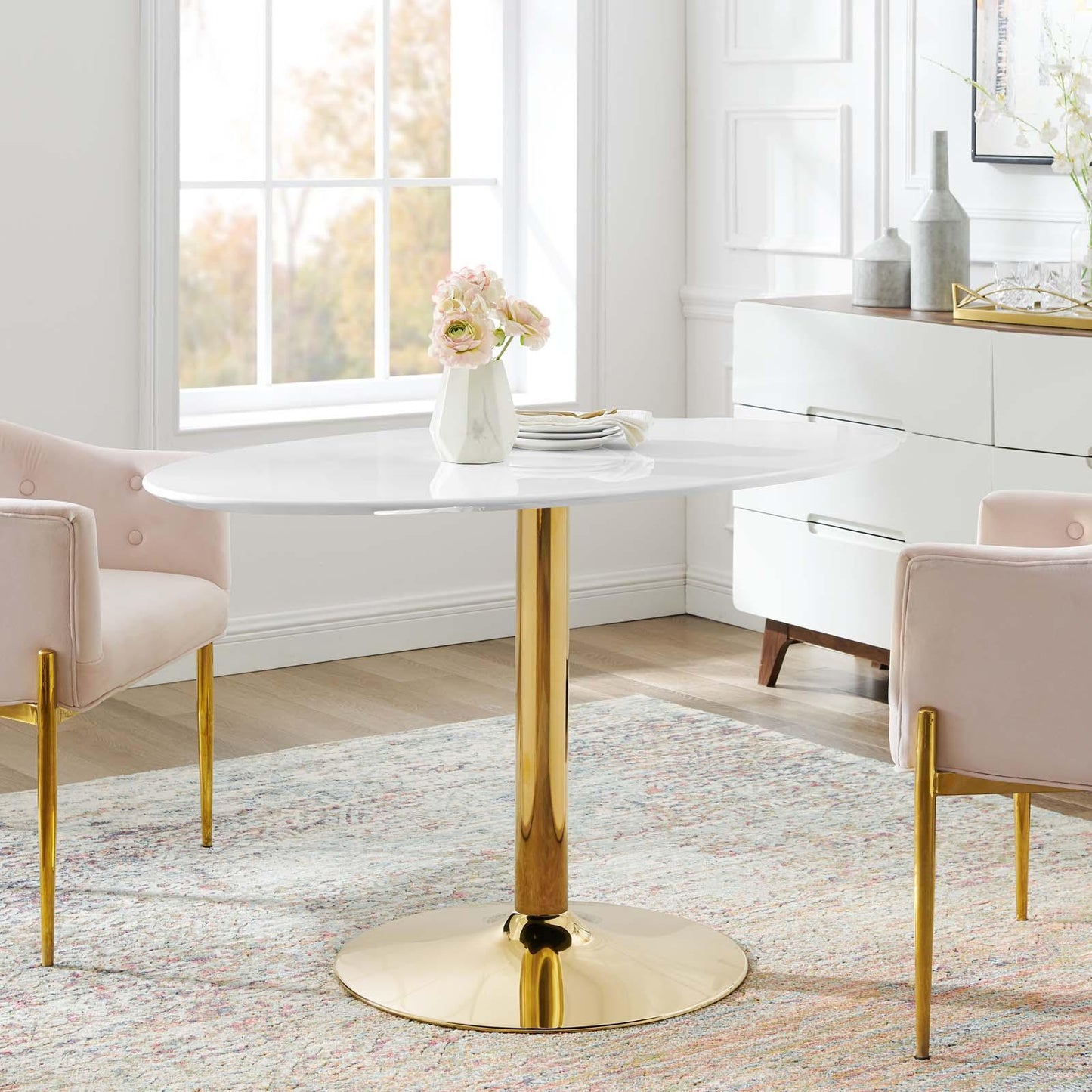 Verne 48" Oval Dining Table, EEI-4750 FredCo