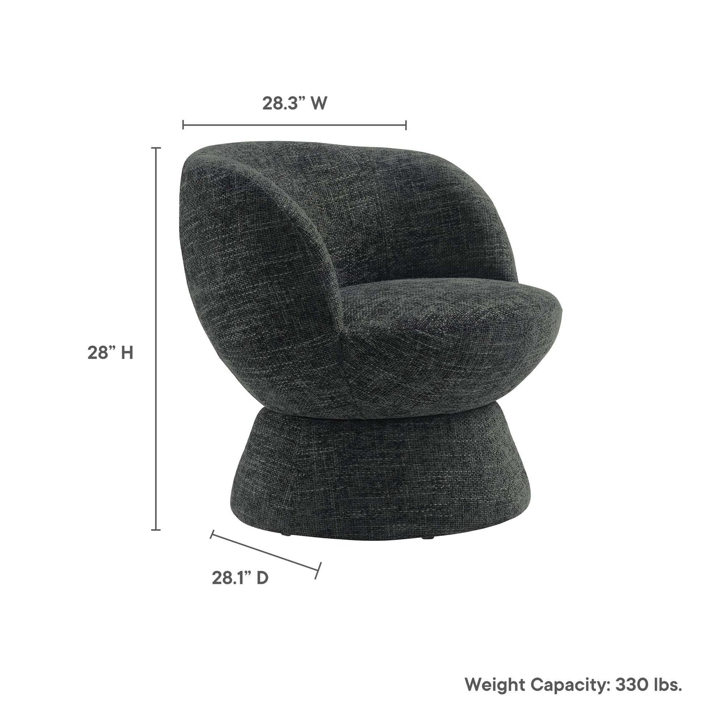 Vesta Chenille Fabric Upholstered Swivel Chair by Modway FredCo