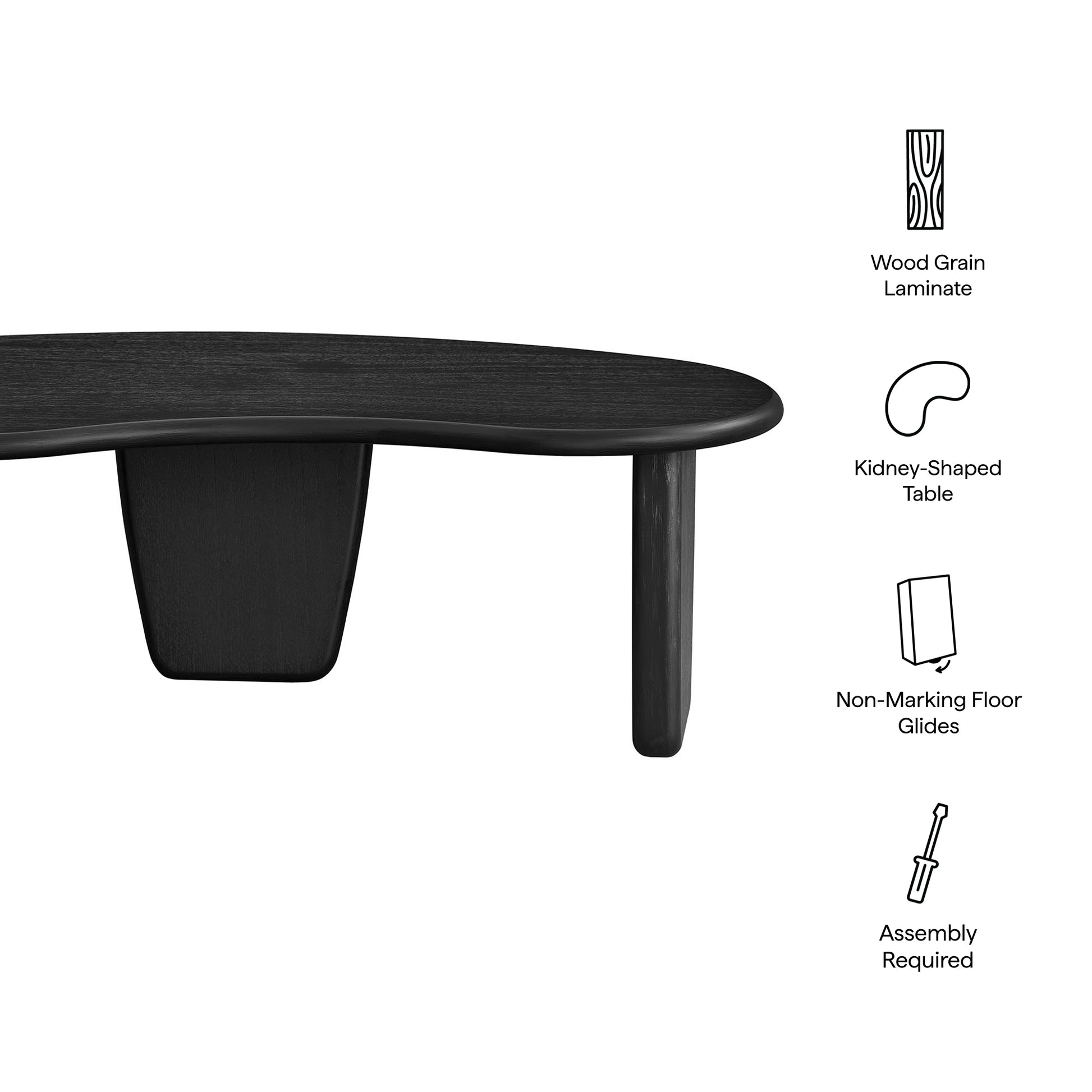 Vetra Kidney-Shaped Free Coffee Table by Modway EEI-7437 FredCo