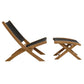 Vienna 2-Piece Outdoor Patio Teak and Rope Folding Accent Lounge Chair and Ottoman Set by Modway FredCo