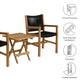 Vienna 3-Piece Outdoor Patio Teak and Rope Armchairs with Folding Side Table by Modway FredCo