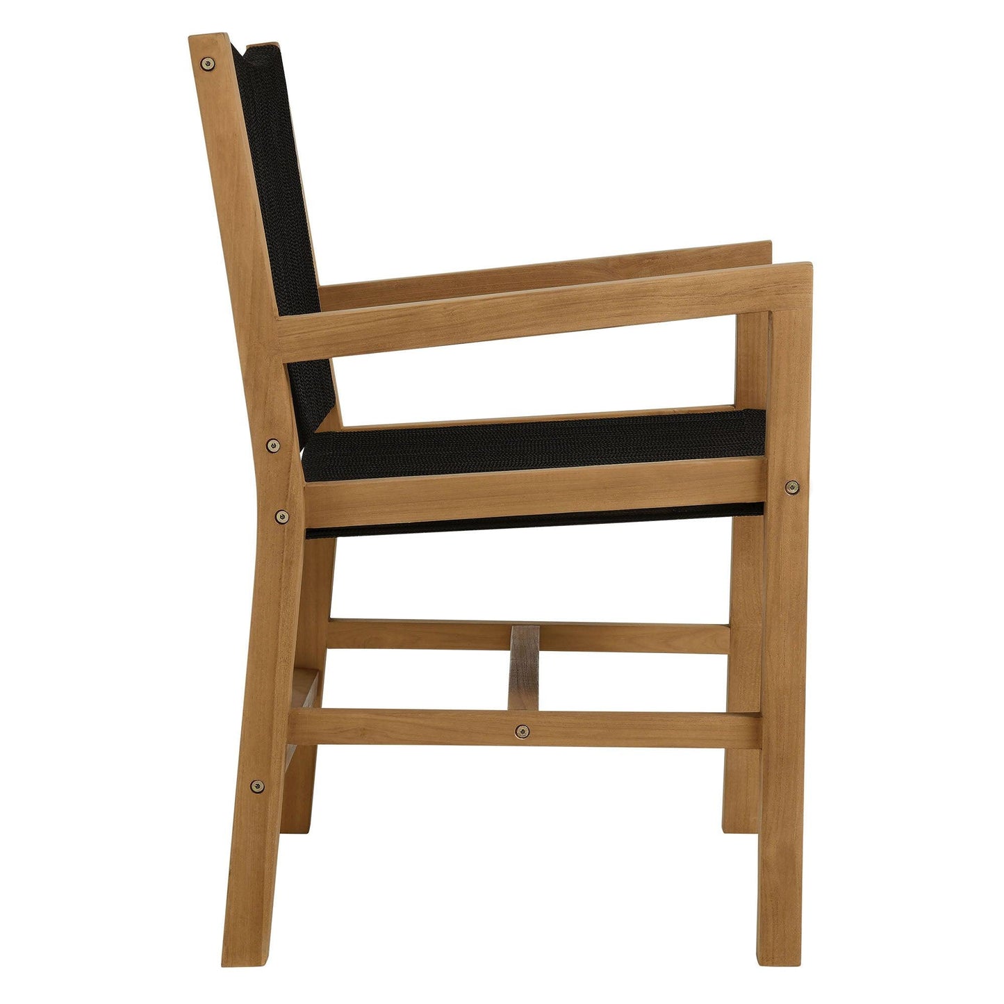 Vienna 3-Piece Outdoor Patio Teak and Rope Armchairs with Folding Side Table by Modway FredCo