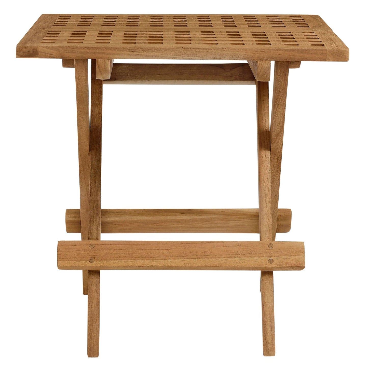 Vienna 3-Piece Outdoor Patio Teak and Rope Armchairs with Folding Side Table by Modway FredCo