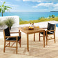 Vienna 3-Piece Outdoor Patio Teak and Rope Dining Set with Armchairs by Modway FredCo