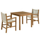 Vienna 3-Piece Outdoor Patio Teak and Rope Dining Set with Armchairs by Modway FredCo