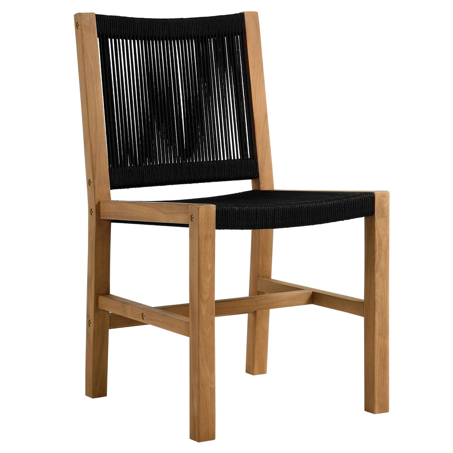 Vienna 3-Piece Outdoor Patio Teak and Rope Dining Set with Armless Chiars by Modway FredCo