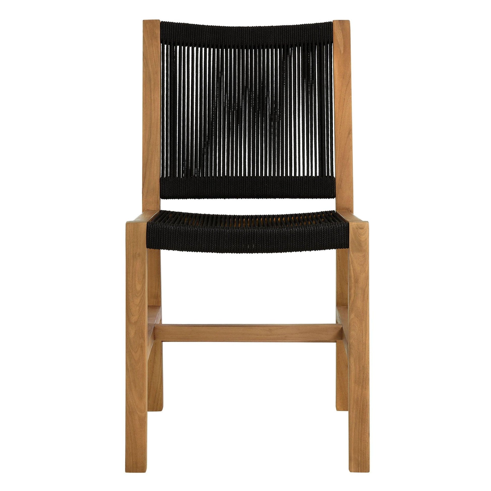 Vienna 3-Piece Outdoor Patio Teak and Rope Dining Set with Armless Chiars by Modway FredCo