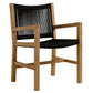 Vienna 5-Piece Outdoor Patio Teak and Rope Dining Set with Armchairs by Modway FredCo
