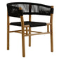 Vienna 5-Piece Outdoor Patio Teak and Rope Dining Set with Curved-Back Armchairs by Modway FredCo