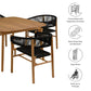 Vienna 5-Piece Outdoor Patio Teak and Rope Dining Set with Curved-Back Armchairs by Modway FredCo