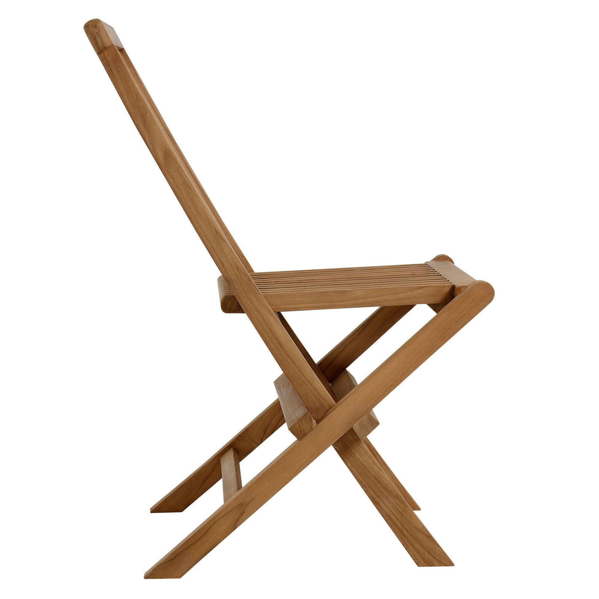 Vienna 5-Piece Outdoor Patio Teak Wood Dining Set with Folding Chairs by Modway FredCo