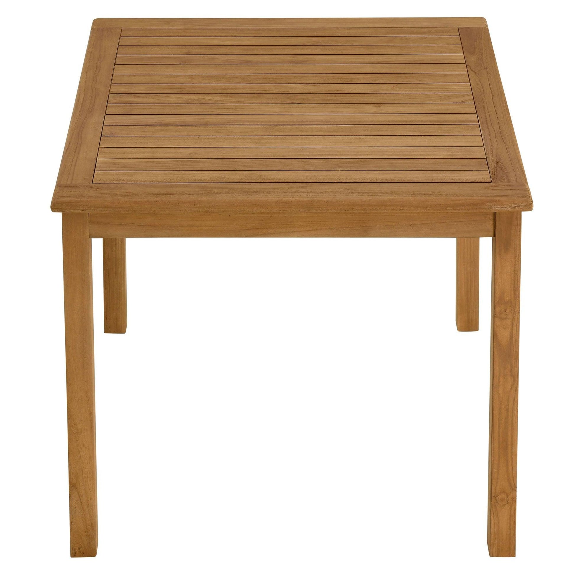 Vienna 5-Piece Outdoor Patio Teak Wood Dining Set with Rope Folding Chairs by Modway FredCo