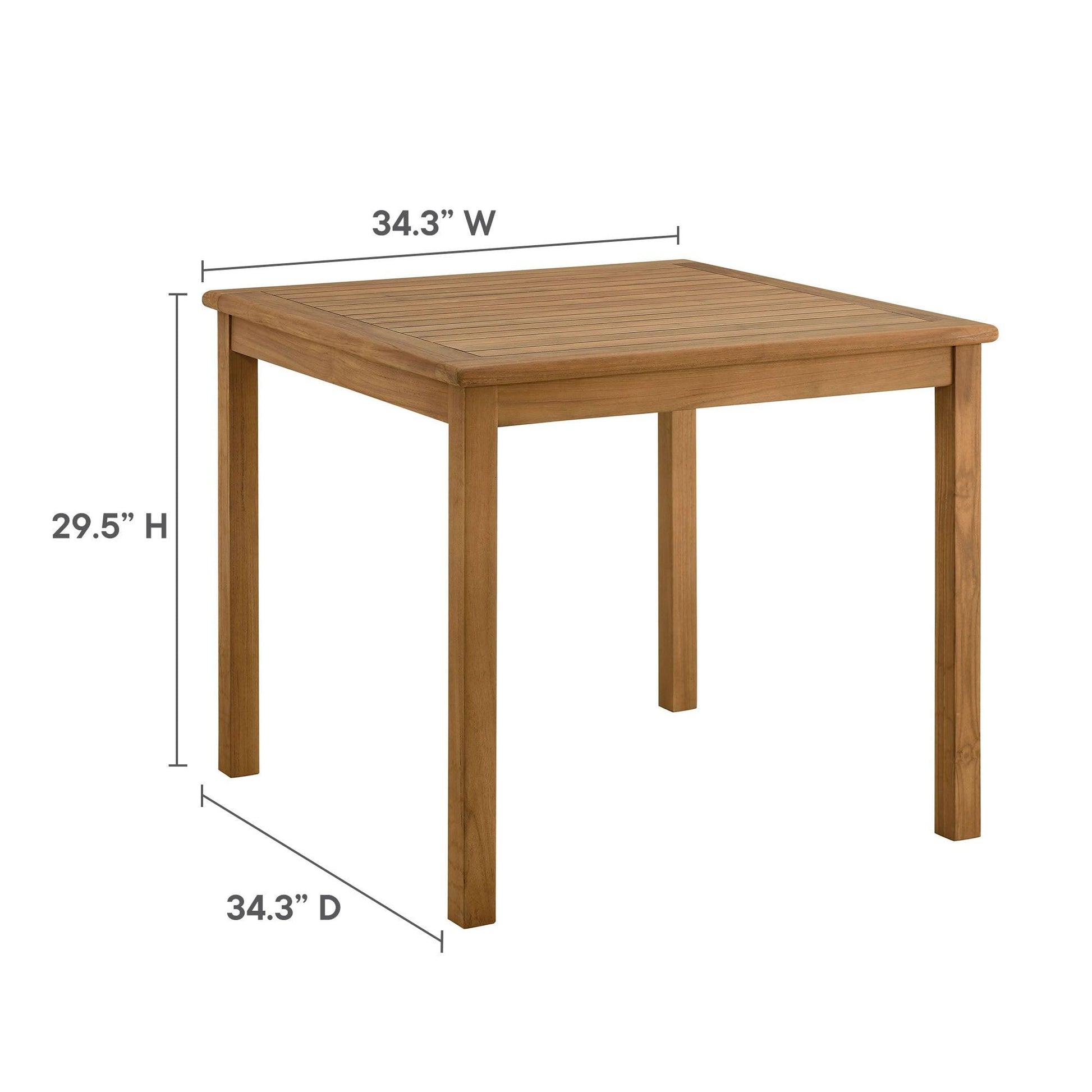 Vienna 5-Piece Outdoor Patio Teak Wood Dining Set with Rope Folding Chairs by Modway FredCo