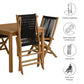 Vienna 5-Piece Outdoor Patio Teak Wood Dining Set with Rope Folding Chairs by Modway FredCo