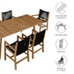 Vienna 7-Piece Outdoor Patio Teak and Rope Dining Set with Armchairs by Modway FredCo