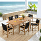 Vienna 7-Piece Outdoor Patio Teak and Rope Dining Set with Armchairs by Modway FredCo