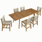 Vienna 7-Piece Outdoor Patio Teak and Rope Dining Set with Armless Chairs by Modway FredCo
