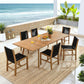 Vienna 7-Piece Outdoor Patio Teak and Rope Dining Set with Armless Chairs by Modway FredCo
