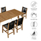 Vienna 7-Piece Outdoor Patio Teak and Rope Dining Set with Armless Chairs by Modway FredCo