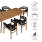Vienna 7-Piece Outdoor Patio Teak and Rope Dining Set with Curved-Back Armchairs by Modway FredCo