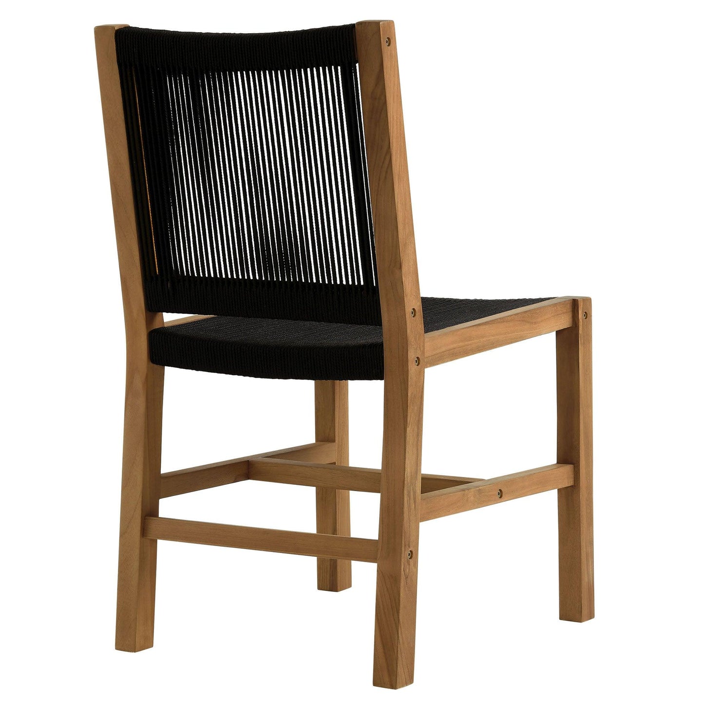 Vienna Outdoor Patio Teak and Rope Armless Dining Chairs Set of 2 by Modway FredCo