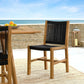 Vienna Outdoor Patio Teak and Rope Armless Dining Chairs Set of 2 by Modway FredCo