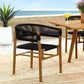 Vienna Outdoor Patio Teak and Rope Curved-Back Dining Armchairs Set of 2 by Modway FredCo