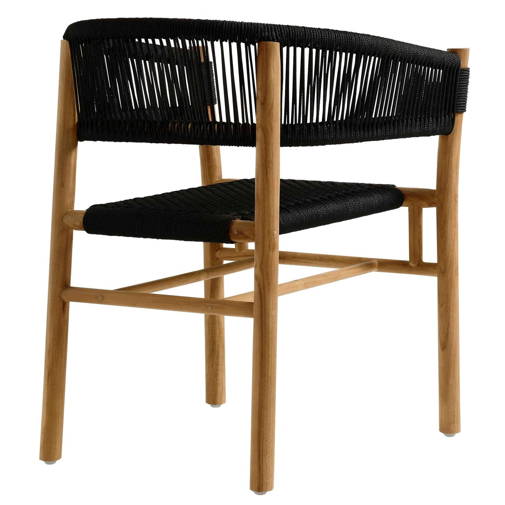 Vienna Outdoor Patio Teak and Rope Curved-Back Dining Armchairs Set of 2 by Modway FredCo