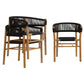 Vienna Outdoor Patio Teak and Rope Curved-Back Dining Armchairs Set of 2 by Modway FredCo