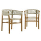 Vienna Outdoor Patio Teak and Rope Curved-Back Dining Armchairs Set of 2 by Modway FredCo