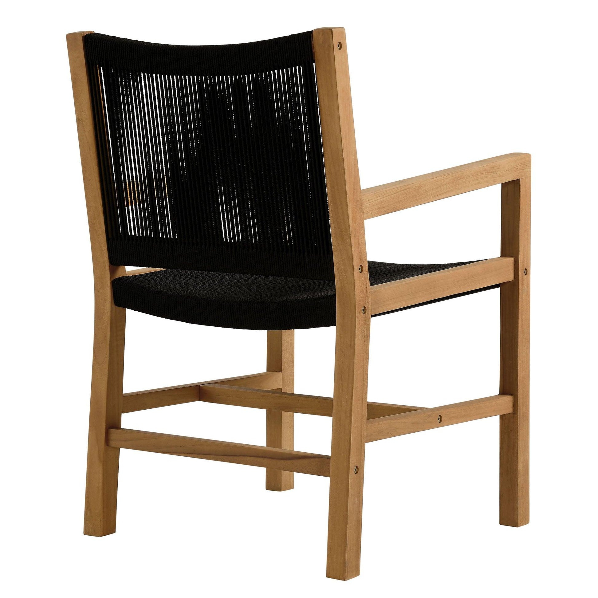 Vienna Outdoor Patio Teak and Rope Dining Armchairs Set of 2 by Modway FredCo