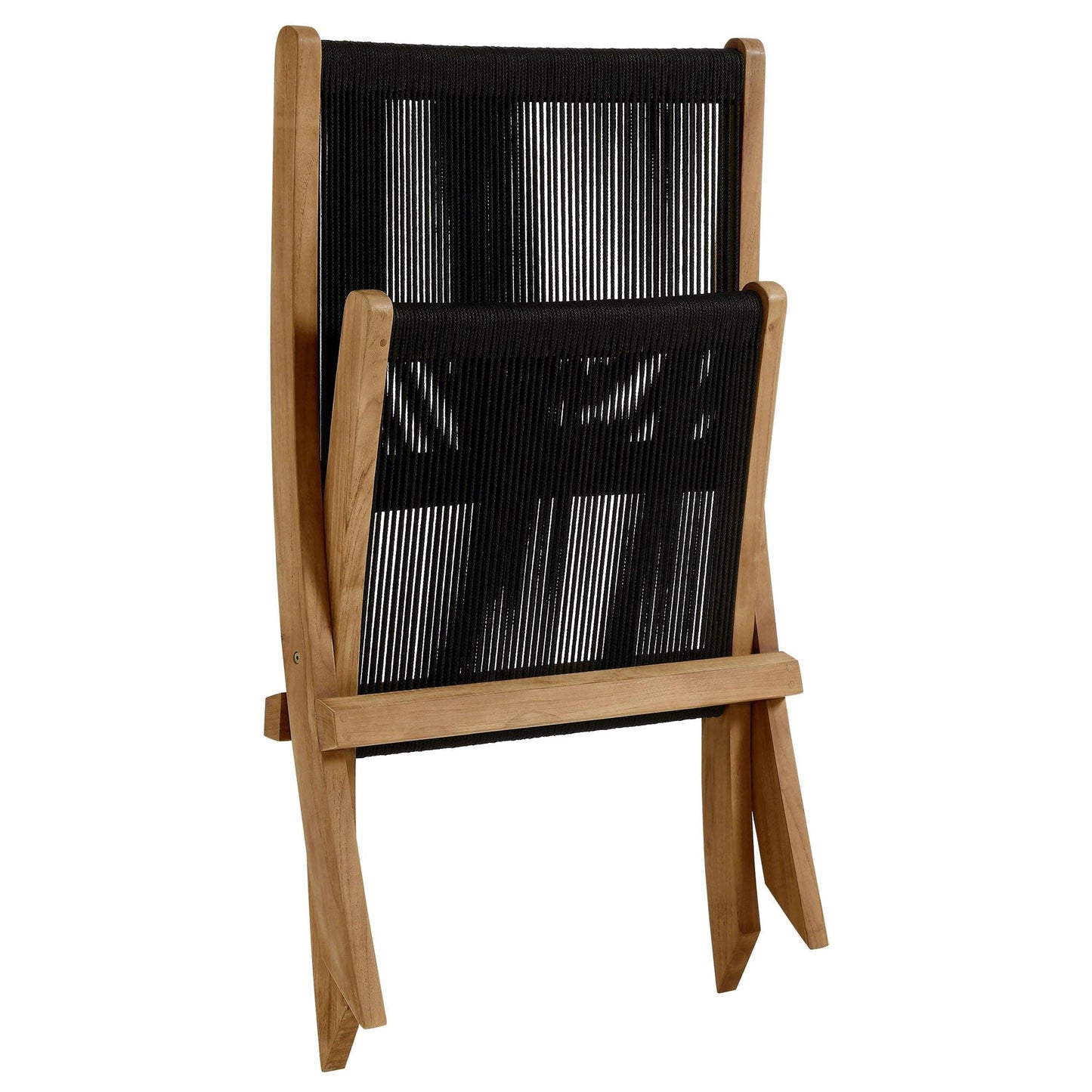 Vienna Outdoor Patio Teak and Rope Folding Accent Lounge Chair by Modway FredCo