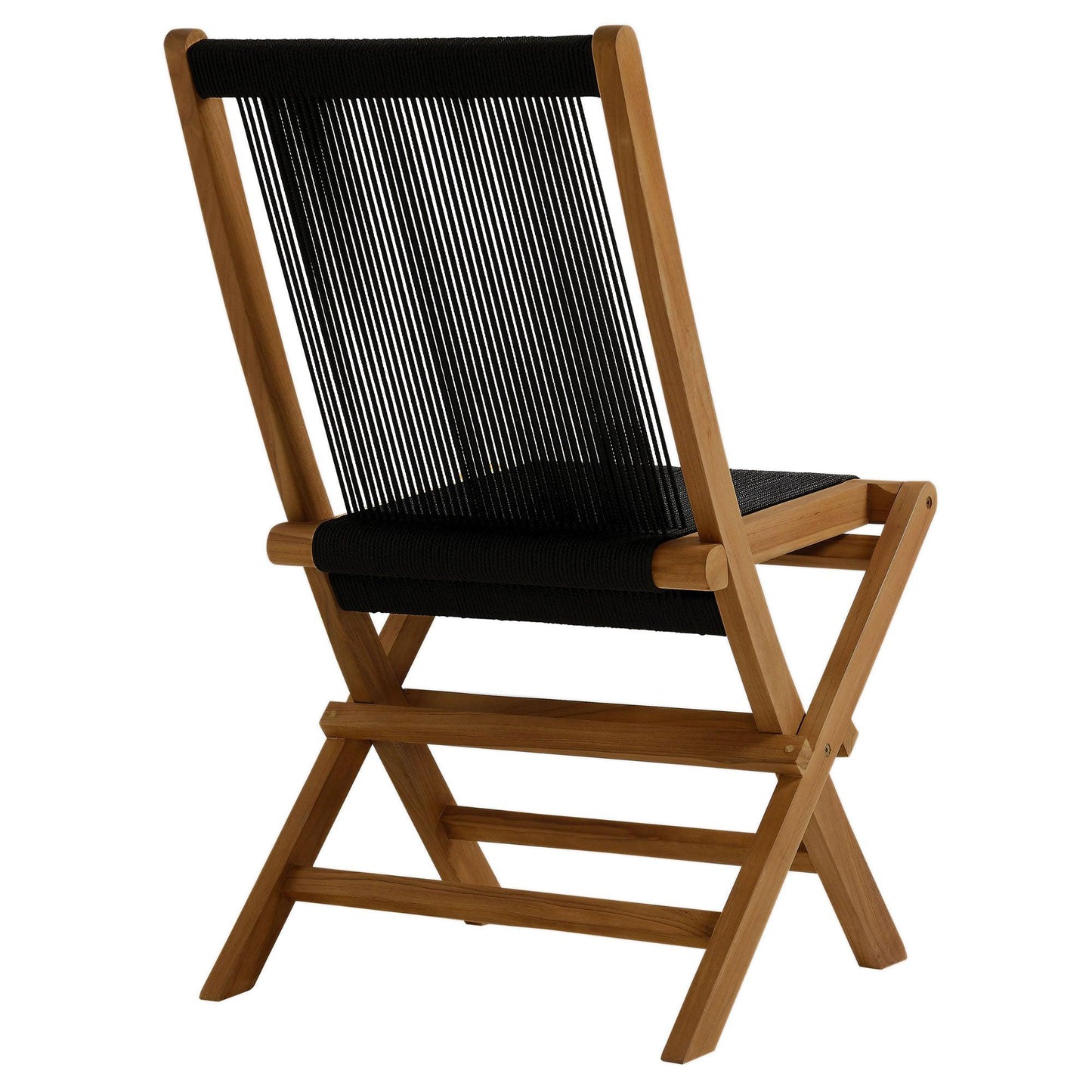 Vienna Outdoor Patio Teak and Rope Folding Chairs Set of 4 by Modway FredCo