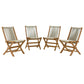 Vienna Outdoor Patio Teak and Rope Folding Chairs Set of 4 by Modway FredCo