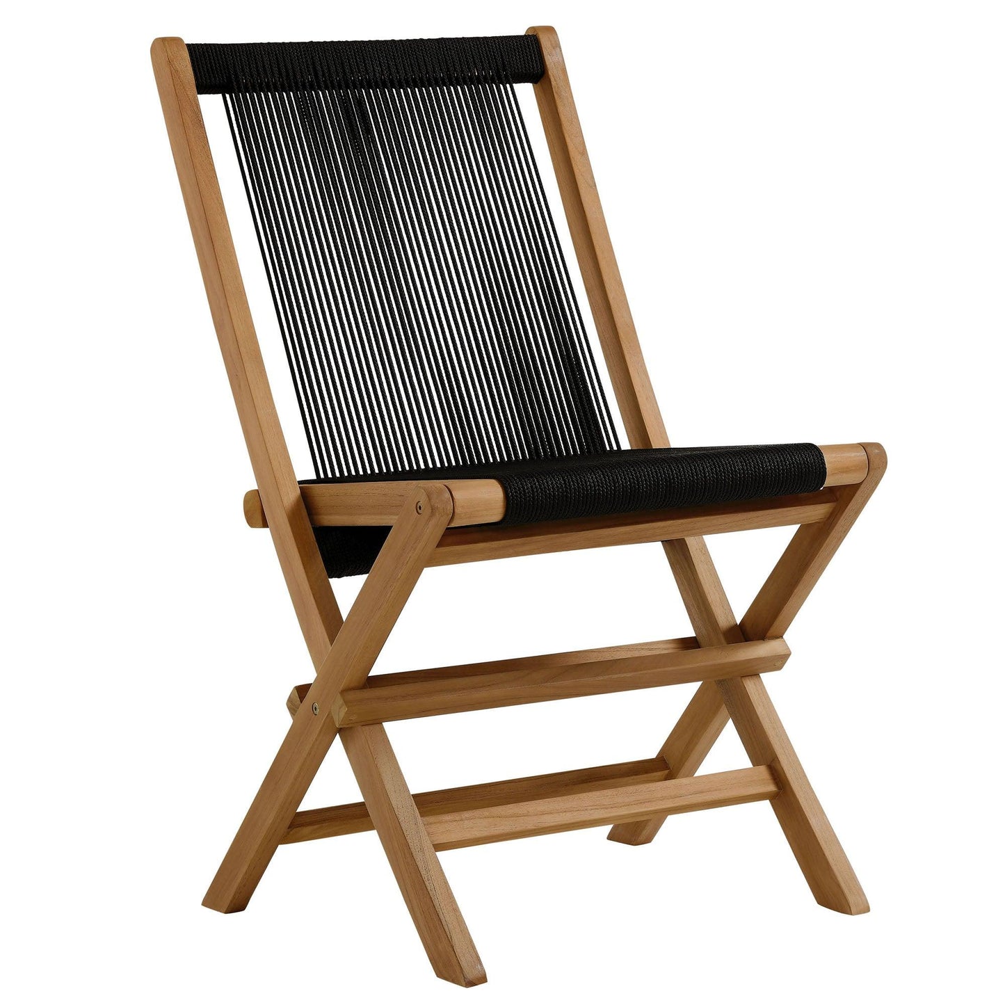 Vienna Outdoor Patio Teak and Rope Folding Chairs Set of 4 by Modway FredCo