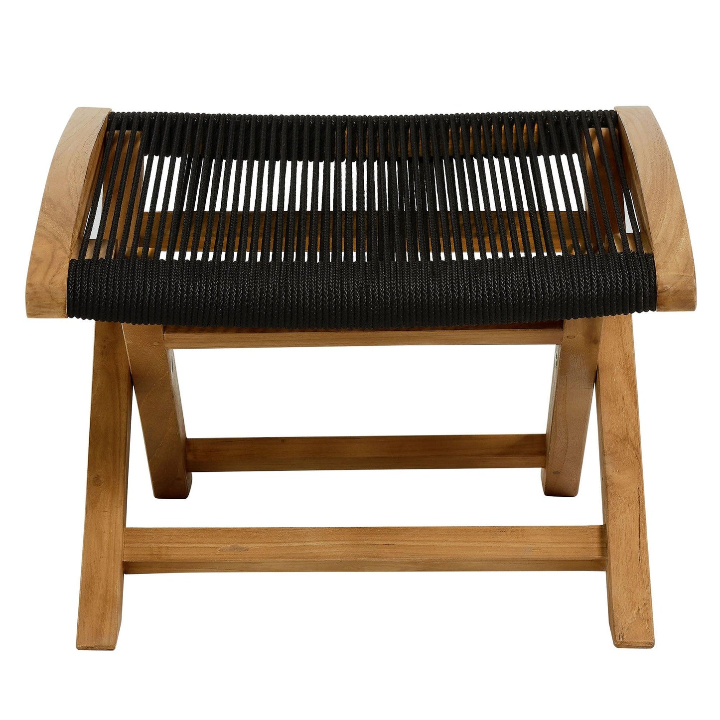 Vienna Outdoor Patio Teak and Rope Folding Ottoman by Modway FredCo