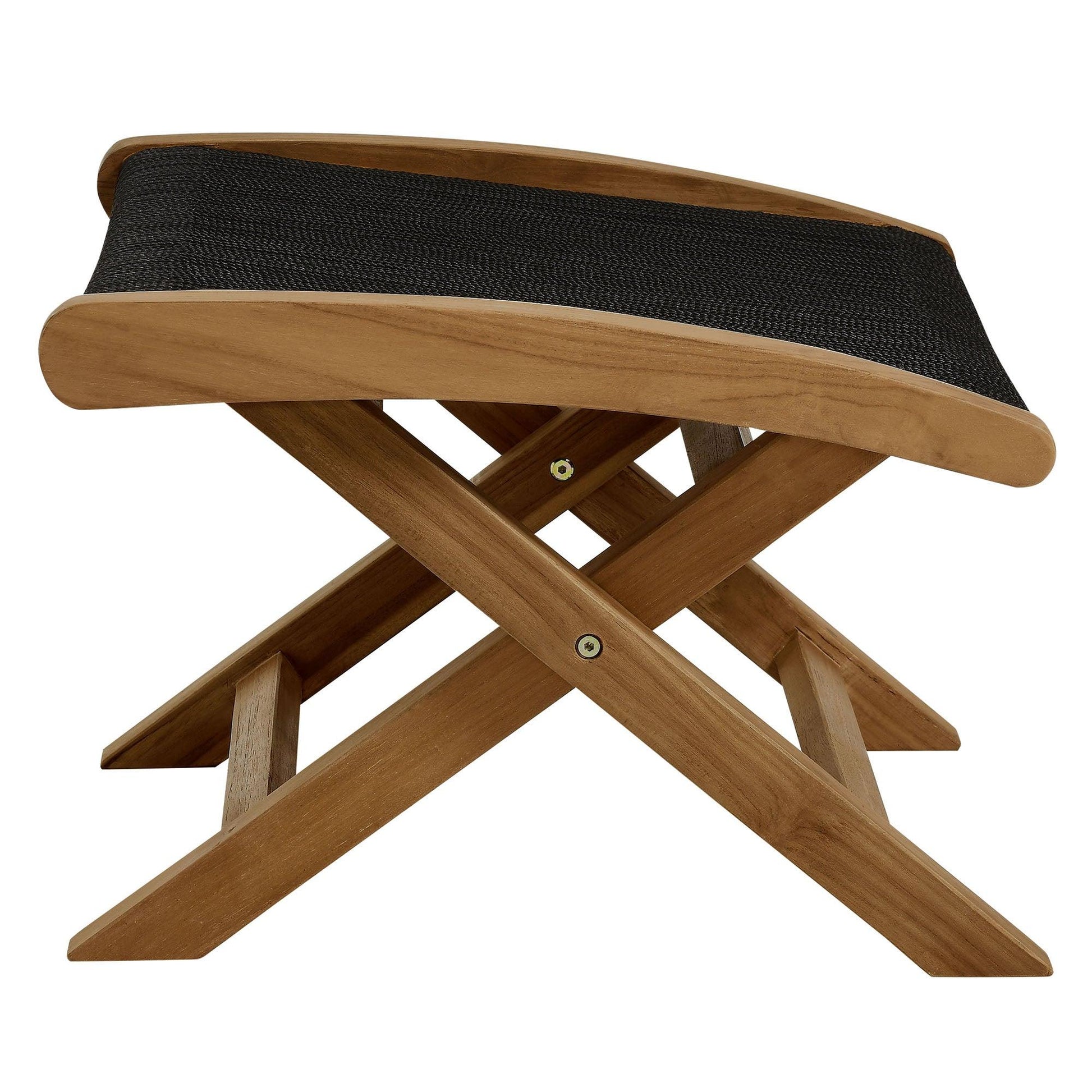 Vienna Outdoor Patio Teak and Rope Folding Ottoman by Modway FredCo