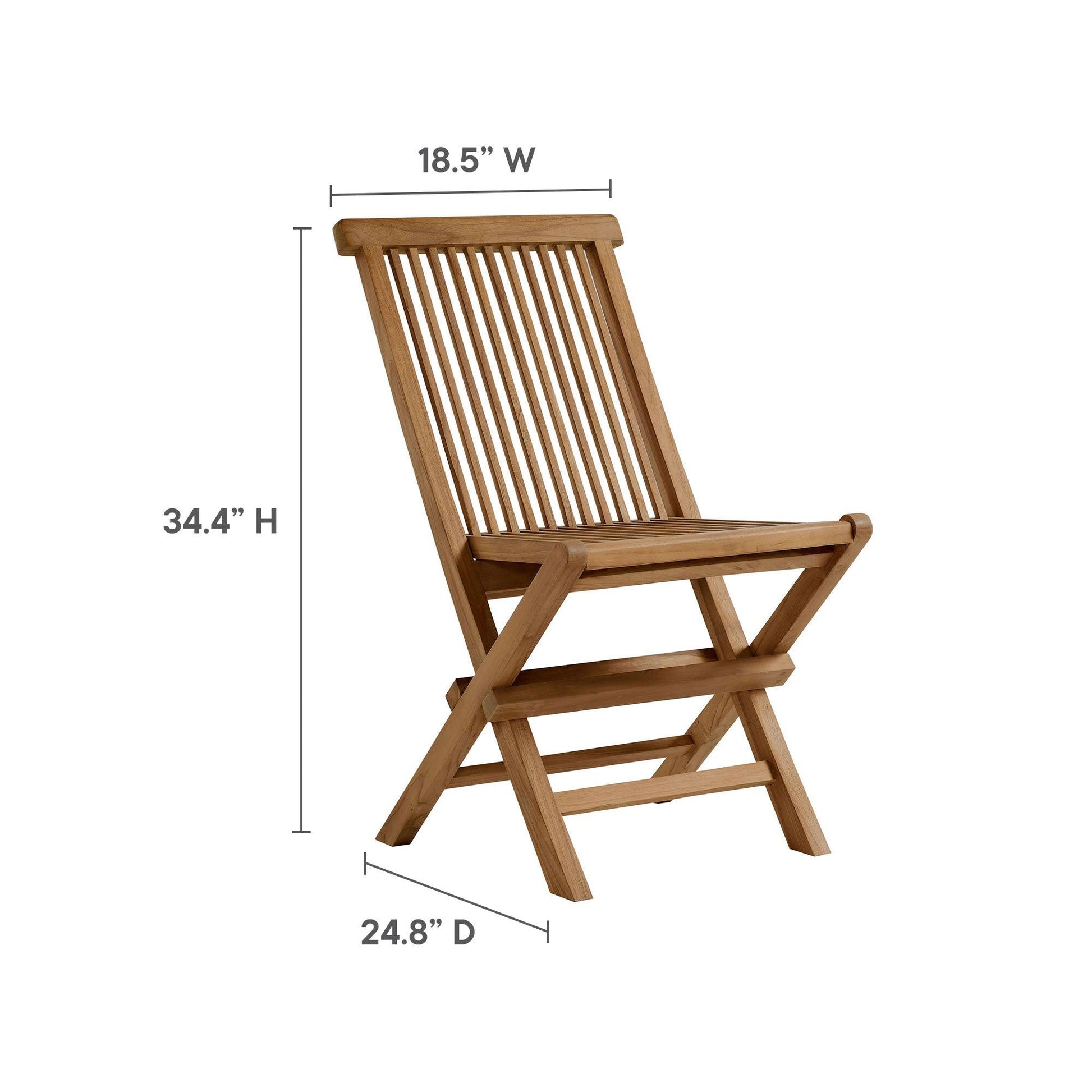 Vienna Outdoor Patio Teak Wood Folding Dining Chairs Set of 4 by Modway FredCo