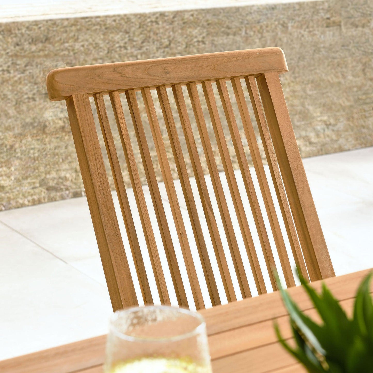Vienna Outdoor Patio Teak Wood Folding Dining Chairs Set of 4 by Modway FredCo