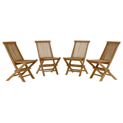 Vienna Outdoor Patio Teak Wood Folding Dining Chairs Set of 4 by Modway FredCo