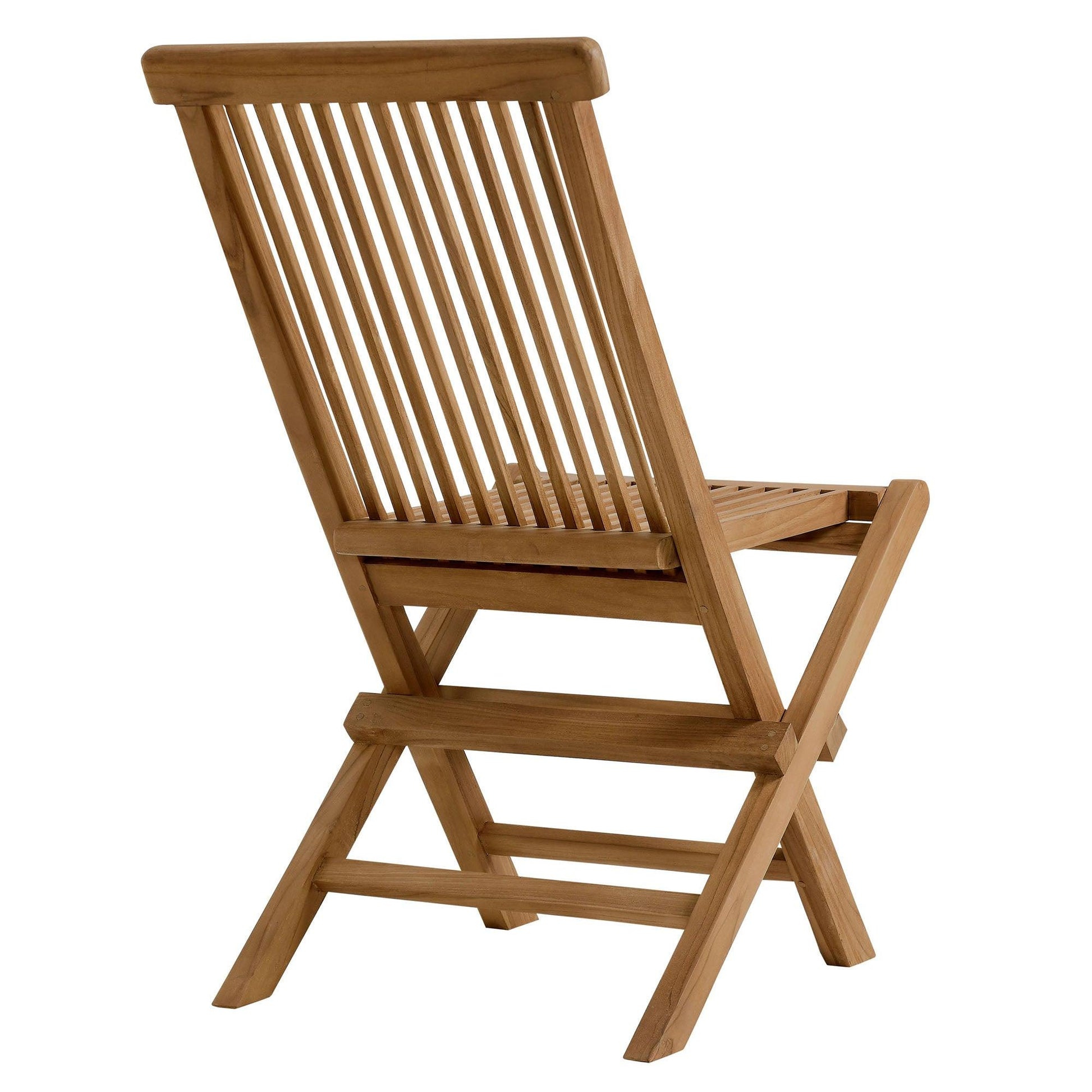 Vienna Outdoor Patio Teak Wood Folding Dining Chairs Set of 4 by Modway FredCo