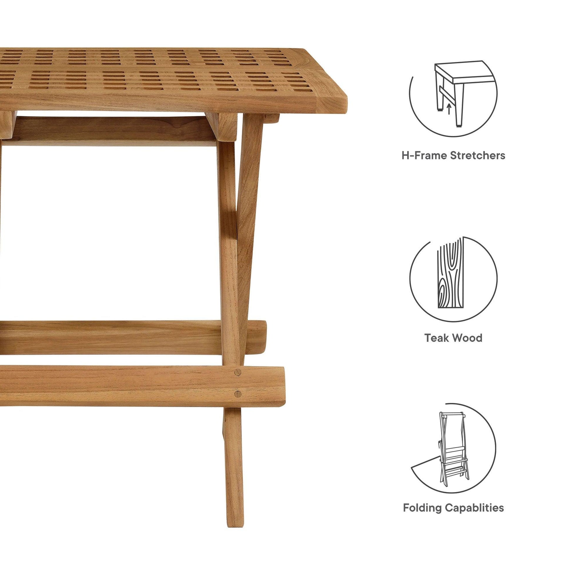 Vienna Outdoor Patio Teak Wood Side Table by Modway FredCo