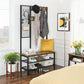 Wall Grid Hall Tree with Shoe Rack FredCo