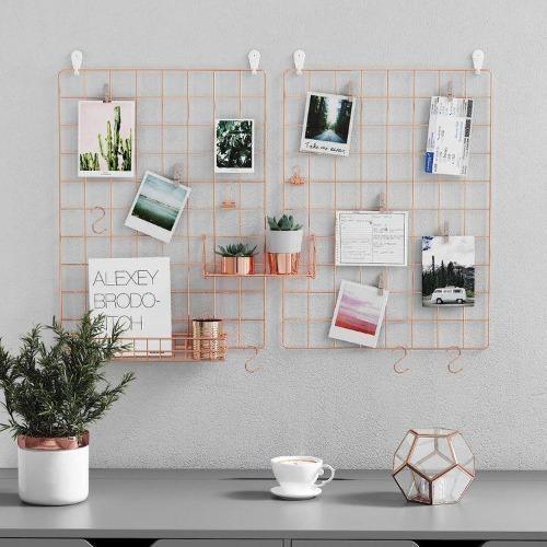 Wall Grid Photo Panel 2 piece Gold FredCo