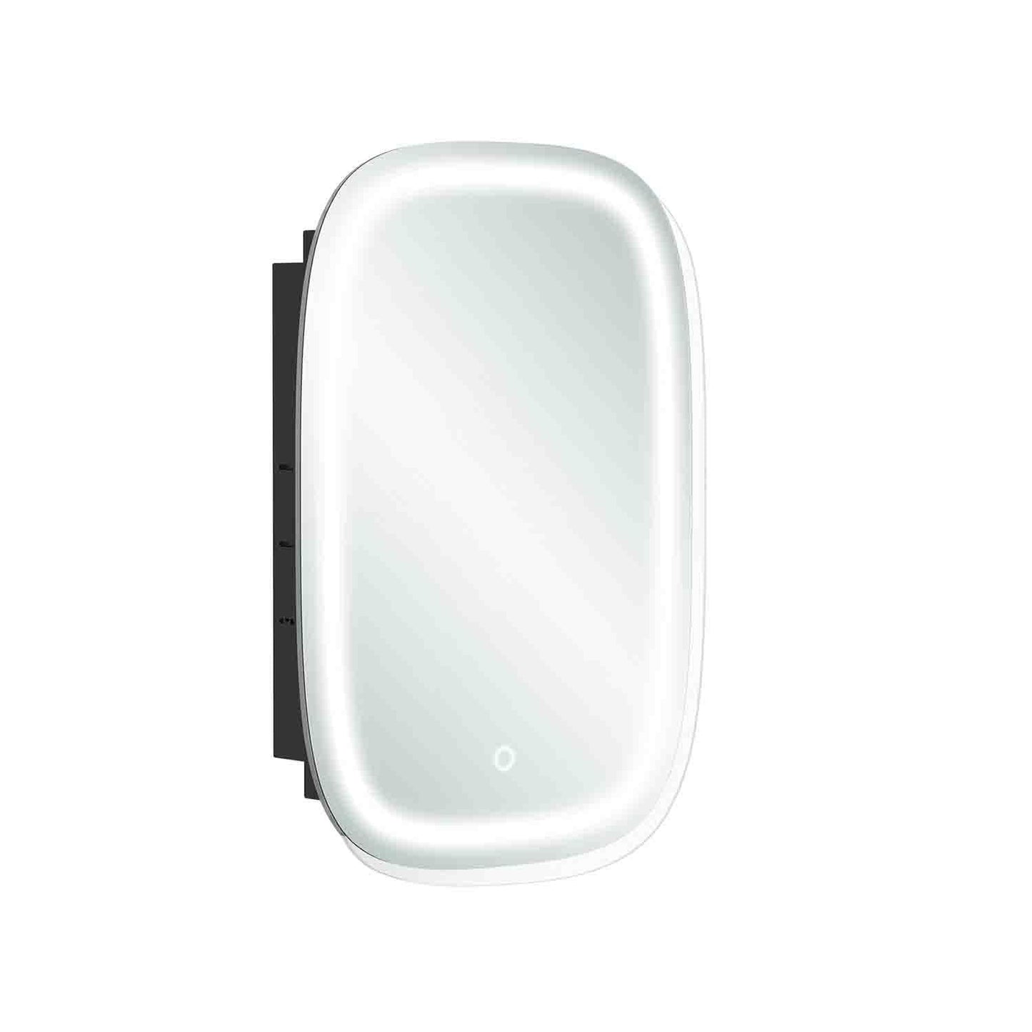 Wall-Mounted Cabinet with Mirror and Lights Ink Black FredCo